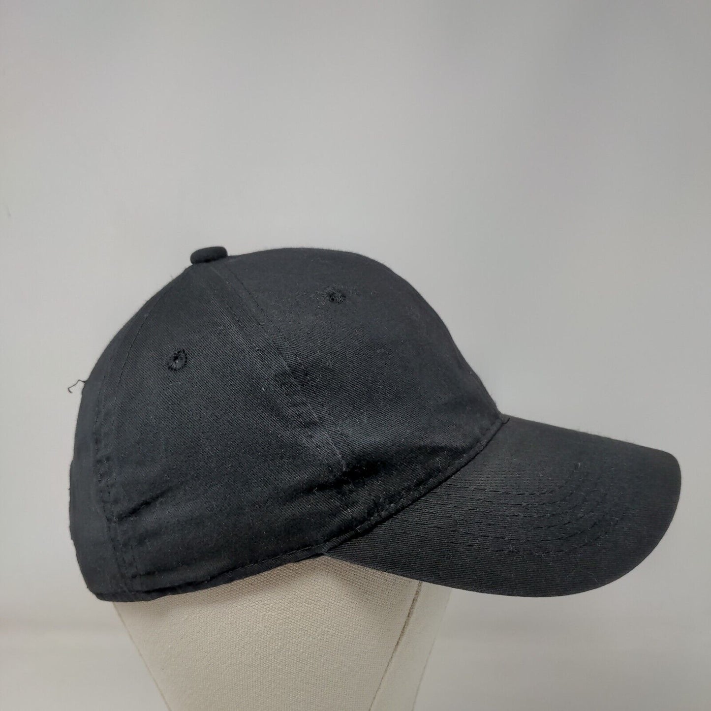 George Strapback Hat Black One Size Adjustable Vented Holes 6 Panel Blank