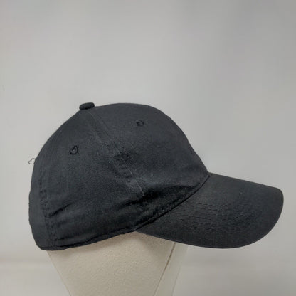 George Strapback Hat Black One Size Adjustable Vented Holes 6 Panel Blank