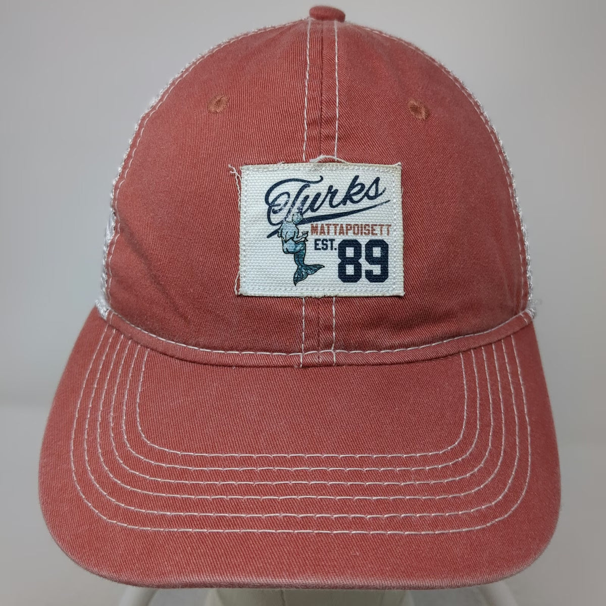 Ahead Baseball Cap Pink One Size Mesh Back Strapback Mermaid Mattapoisett 89 Hat