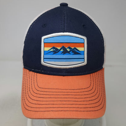 Trucker Hat Blue Orange White One Size Cascade Raft Kayak Idaho Mountain Patch