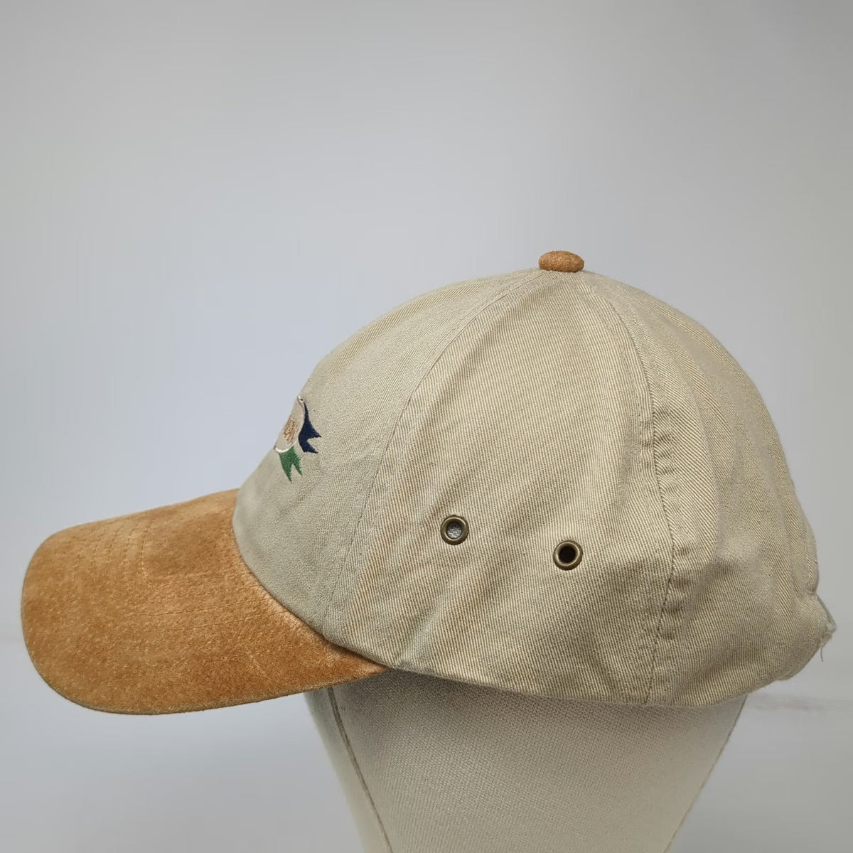 Royal Busch Gardens Baseball Cap Beige Brown One Size Suede Brim Strapback Hat