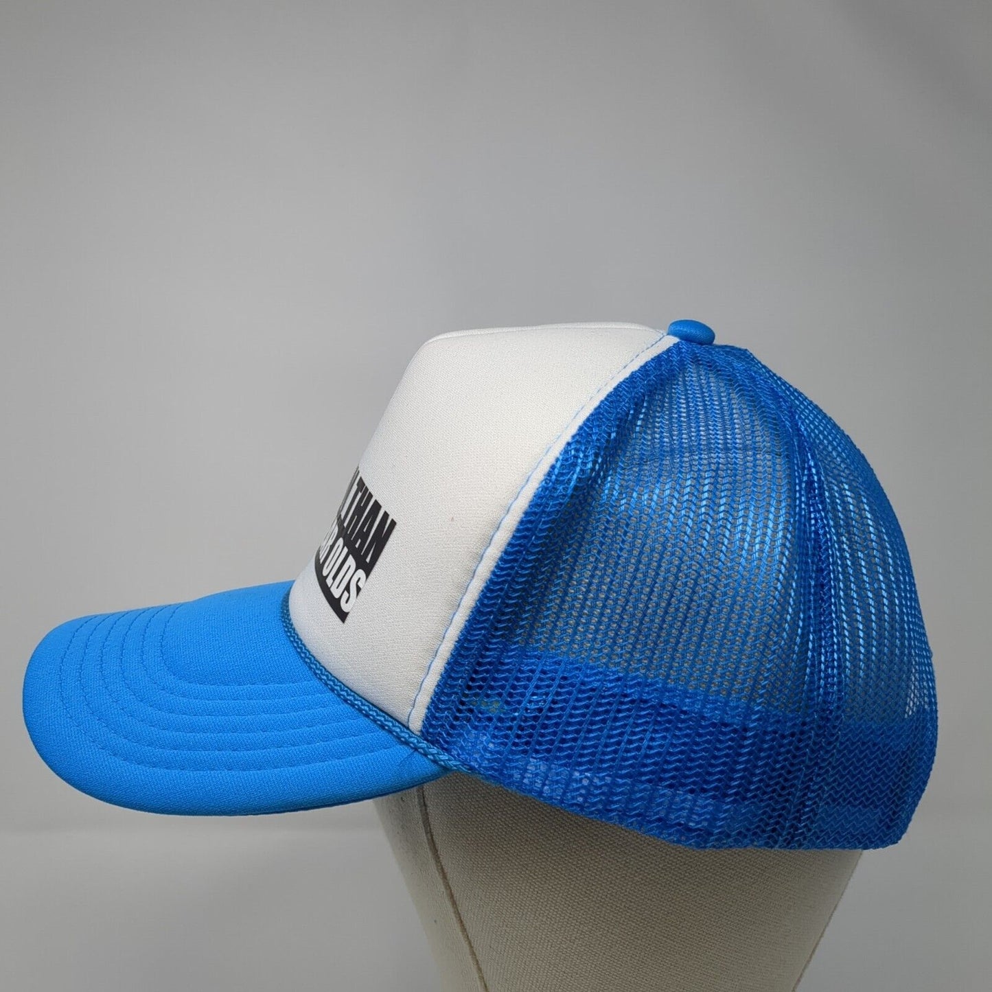 More Fun Than Two 20 Year Olds Rope Trucker Hat Blue One Size Mesh Back