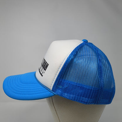More Fun Than Two 20 Year Olds Rope Trucker Hat Blue One Size Mesh Back
