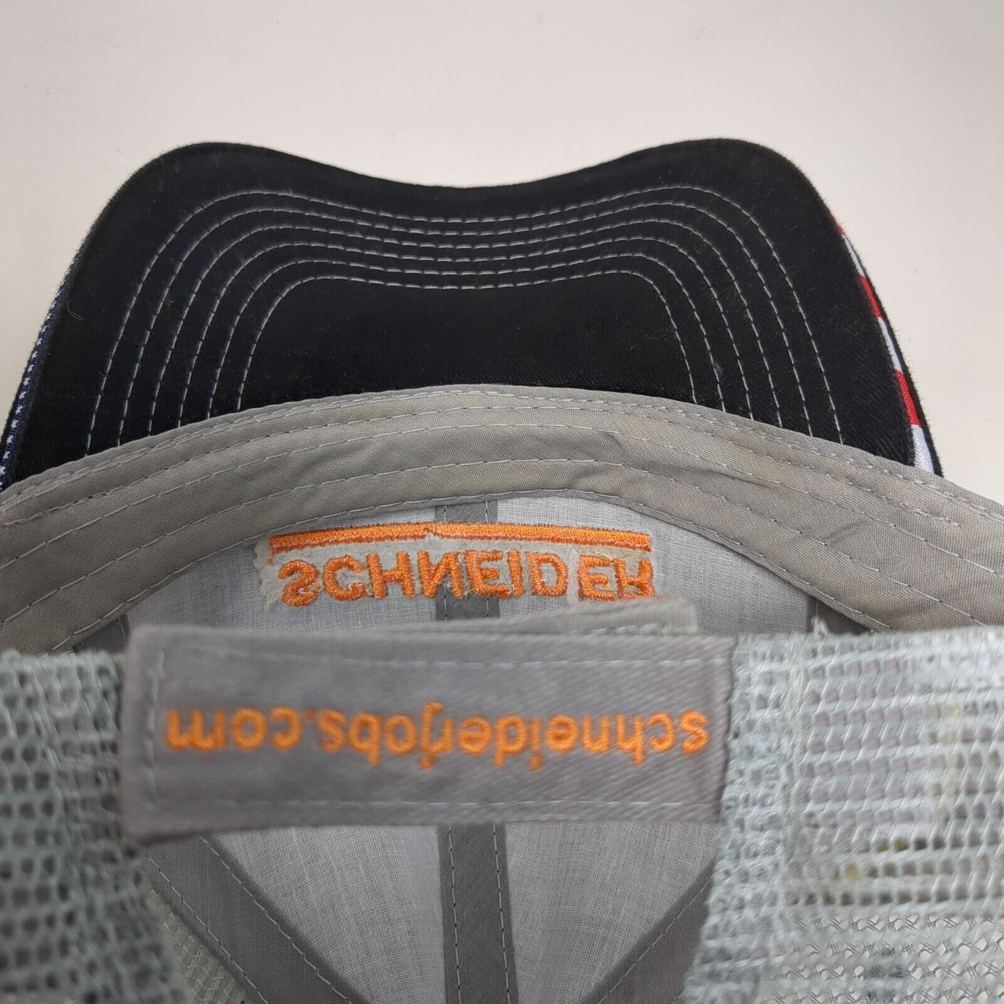 Schneider Strapback Trucker Hat Black OSFA Mesh Back Embroidered