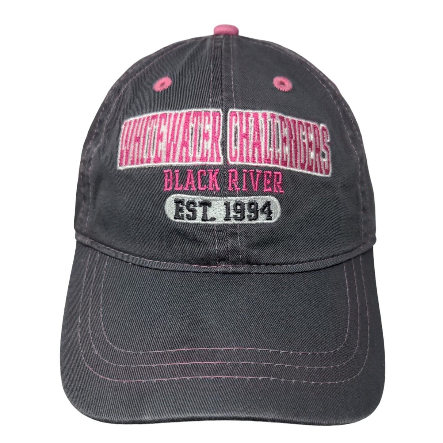 Whitewater Challengers Black River Est. 1994 Slideback Hat Gray OSFA Embroidered