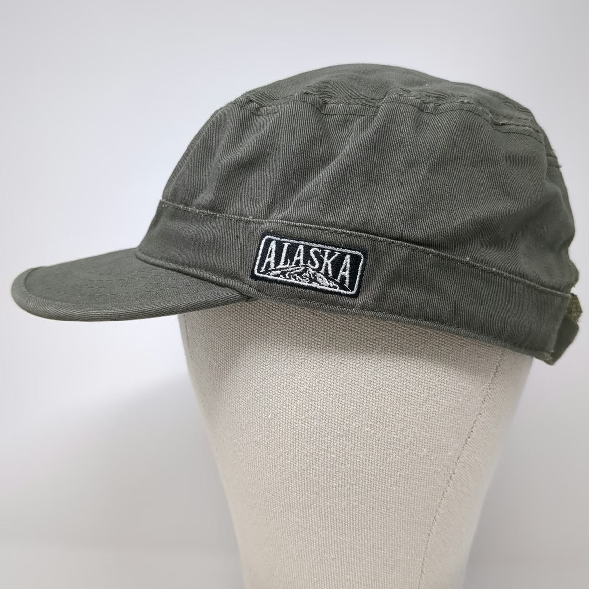 Army Cap Green One Size Strapback Alaska Mountain Patch Graphic Souvenir Hat