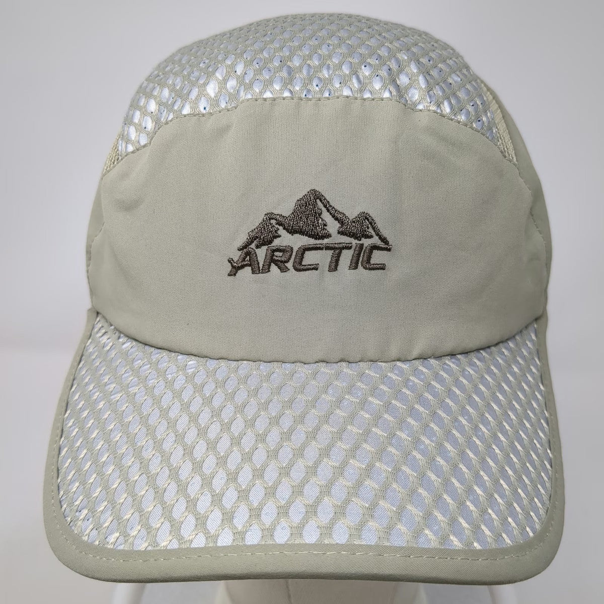 Arctic Hat 5 Panel Beige One Size Cooling Mesh Adjustable Strapback Mountain Hat