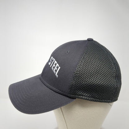 Kahn Steel Fitted Mesh Back Hat Gray M/L Stretch New Era 39Thirty