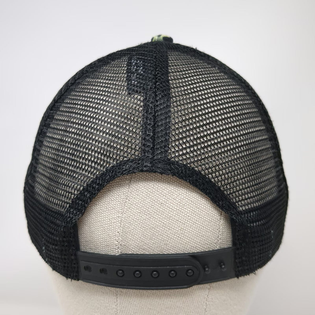 Pukka Tamarack Resort Trucker Hat Black Blue Floral One Size Snapback Mesh Patch