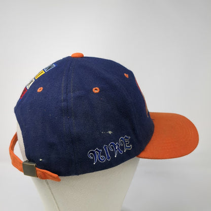 Nike Baseball Cap Blue Orange 6 7/8 Slideback Hat Curved Brim Embroidered Logo