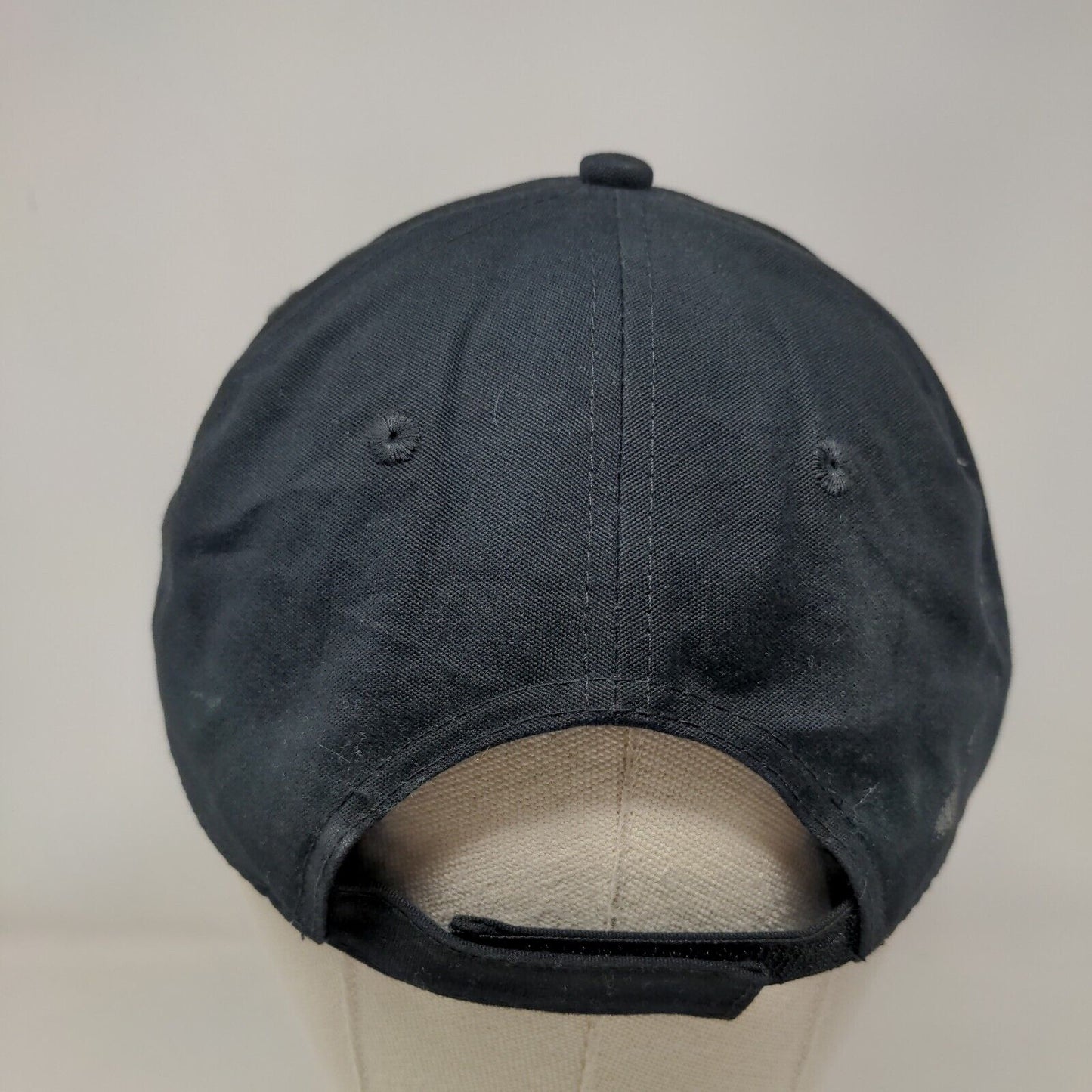 BHM1 Strapback Hat Black One Size Adjustable 6 Panel Port & Company