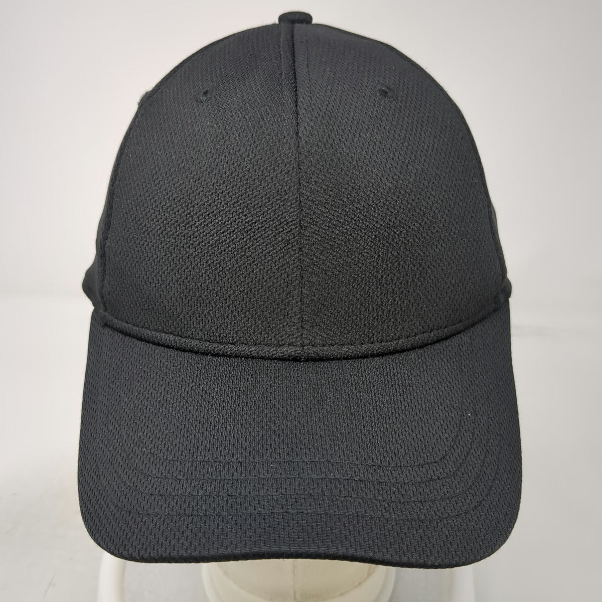 Athletic Works Baseball Cap Black M Stretch Fit Polyester Textured Curved Hat