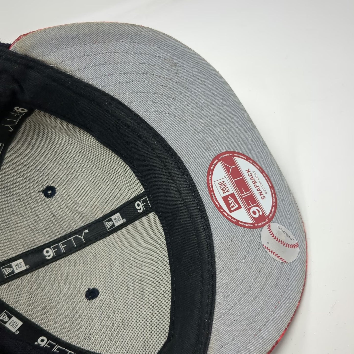 New Era Boston Red Sox MLB Snapback Hat Blue Size L 9FIFTY Flat Brim Patterned