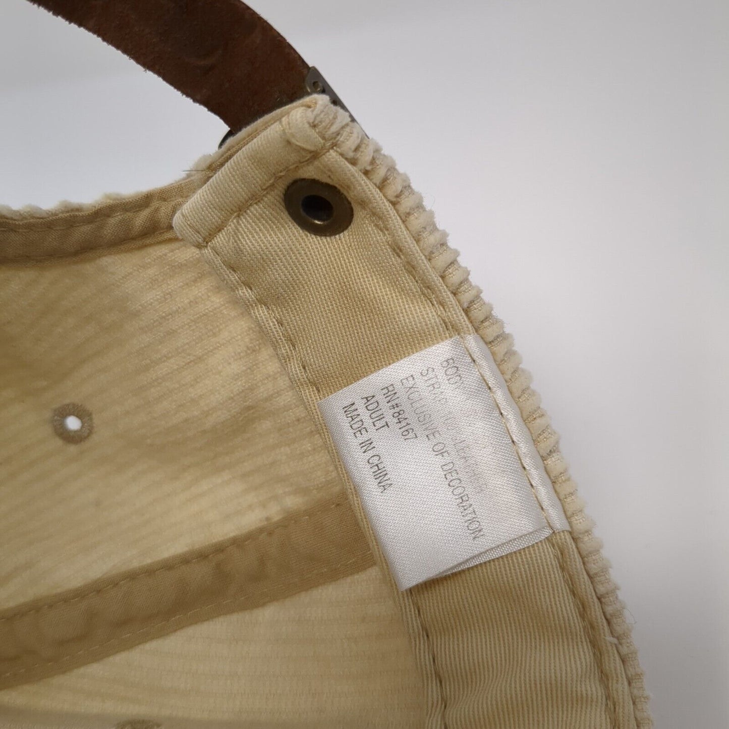 Walt Disney World Slideback Hat Tan One Size Adjustable Corduroy Mickey Mouse