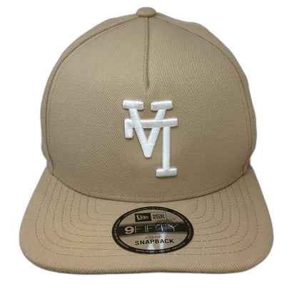 New Era Los Angeles Dodgers MLB Beige 5 Panel One Size Snapback A-Frame Hat Logo