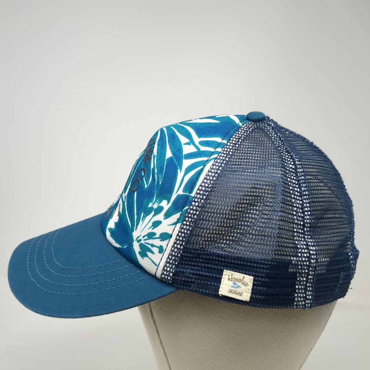 Honolua Surf Co. Trucker Hat Blue One Size Hawaii Mesh Snapback Floral Tropical