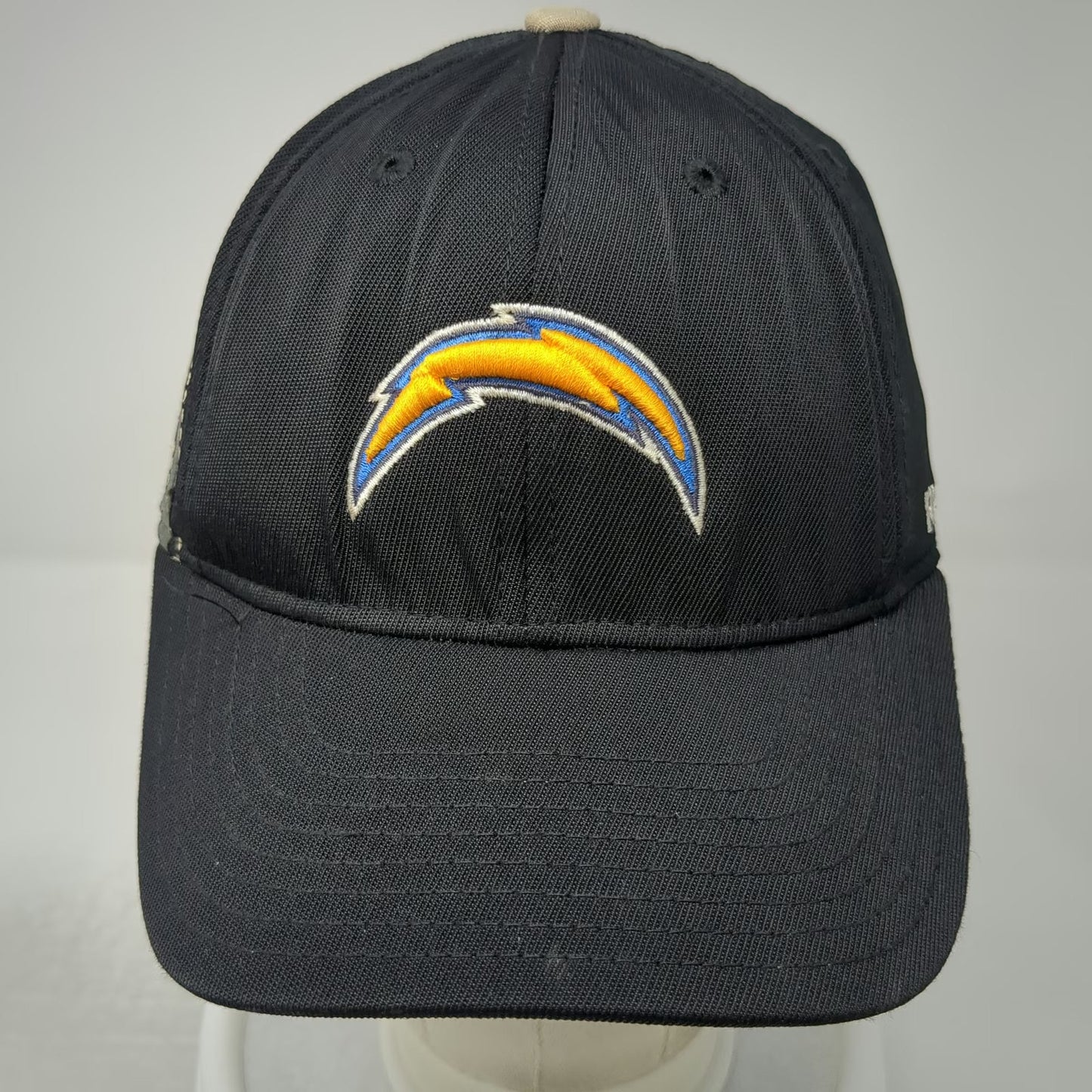 Chargers NFL Reebok Cap Black One Size Side Bolt Logo Stretch Fit Pattern Hat