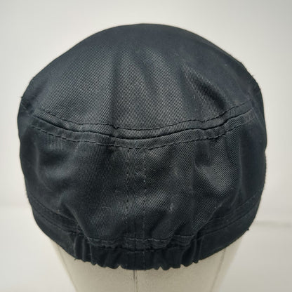 Army Cap Black OSFM Beaded Cross Floral Graphic Embellished Fashion Cadet Hat