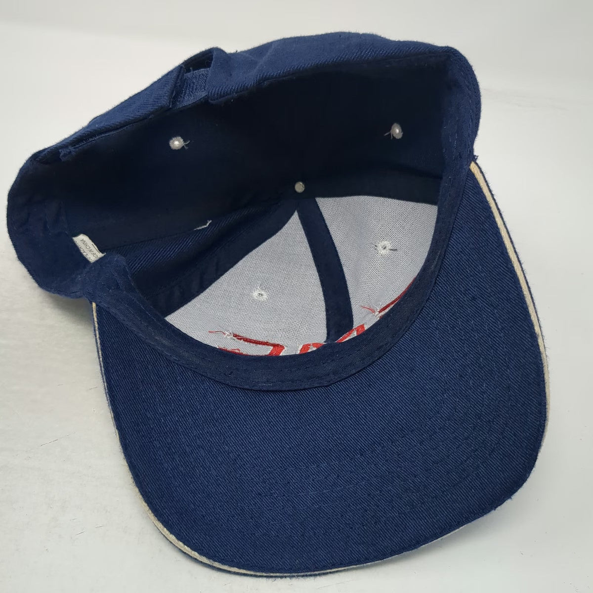 Baseball Cap Blue Red White One Size GMC Logo Sandwich Brim Strapback Hat Truck