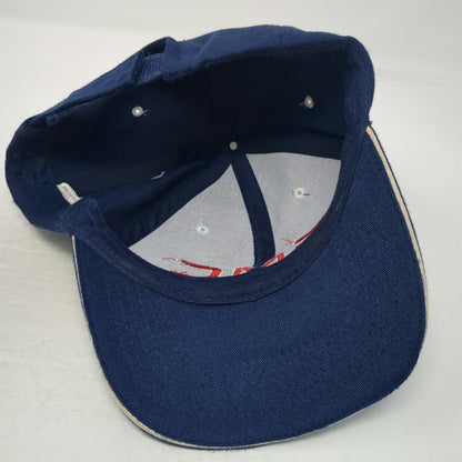 Baseball Cap Blue Red White One Size GMC Logo Sandwich Brim Strapback Hat Truck