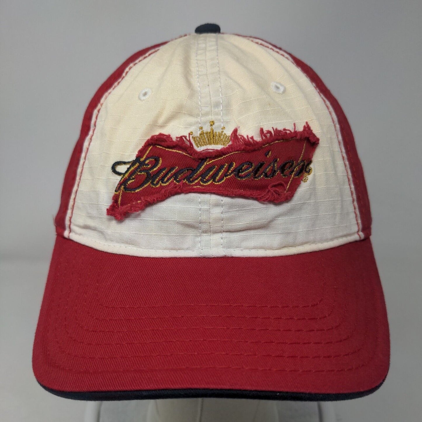 Budweiser Slideback Hat Red One Size Adjustable Embroidered Vented Holes