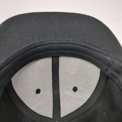 Bear Skeleton Snapback Hat Black One Size Adjustable Solid 6 Panel