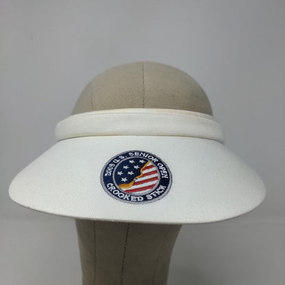 USGA Men's Sun Visor Hat Cap White Embroidered 2009 Senior Open Crooked Stick
