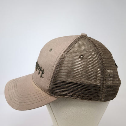 Carhartt Trucker Hat Brown One Size Mesh Back Snapback Logo Curved Brim Hat