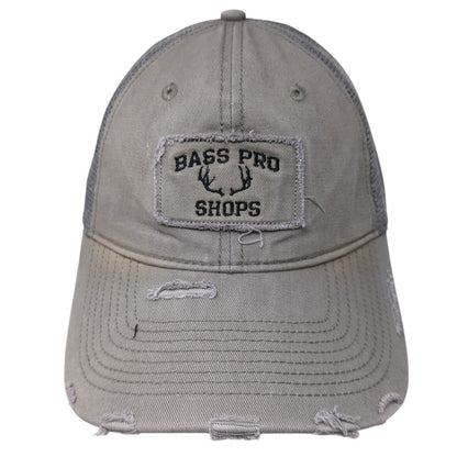 Bass Pro Shops Slideback Hat Gray OS Adjustable Mesh Back Distressed Gone Fishin