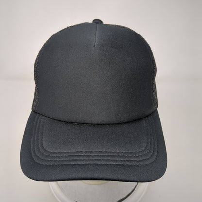 Unbranded Snapback Mesh Back Trucker Hat Black OSFA Blank Solid