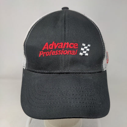 Advance Professional Strapback Trucker Hat Black OSF Embroidered Mesh Back
