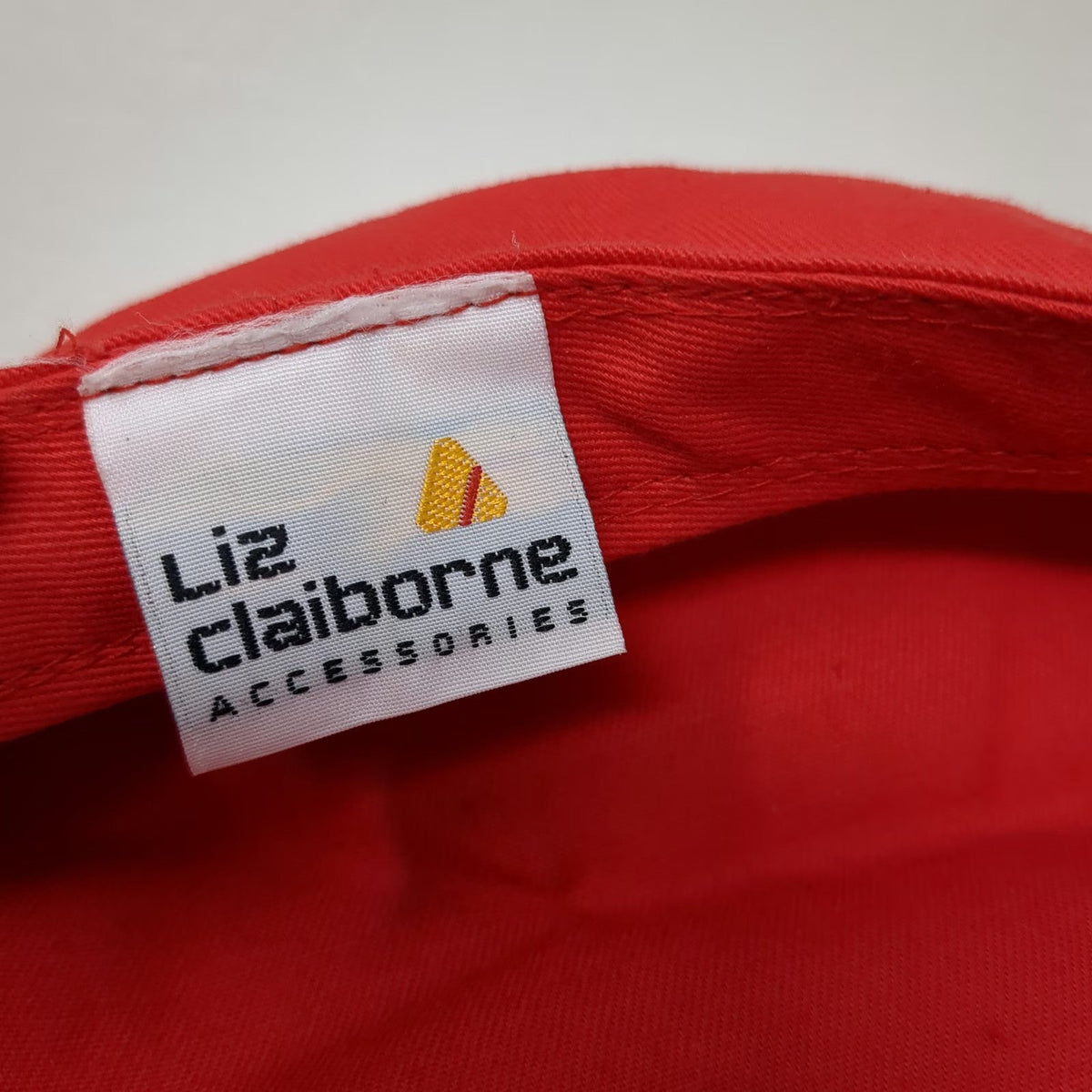 Liz Claiborne Army Cap Red One Size Cotton Side Snap Eyelet Solid Twill Hat