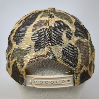 Nissin Cap Trucker Hat Brown One Size Camo Mesh Back Braided Rope Spencer