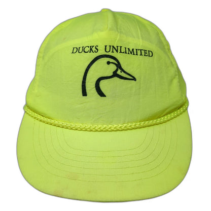 Otto Ducks Unlimited 5 Panel Green Hat One Size Rope Nylon Snapback Duck Logo