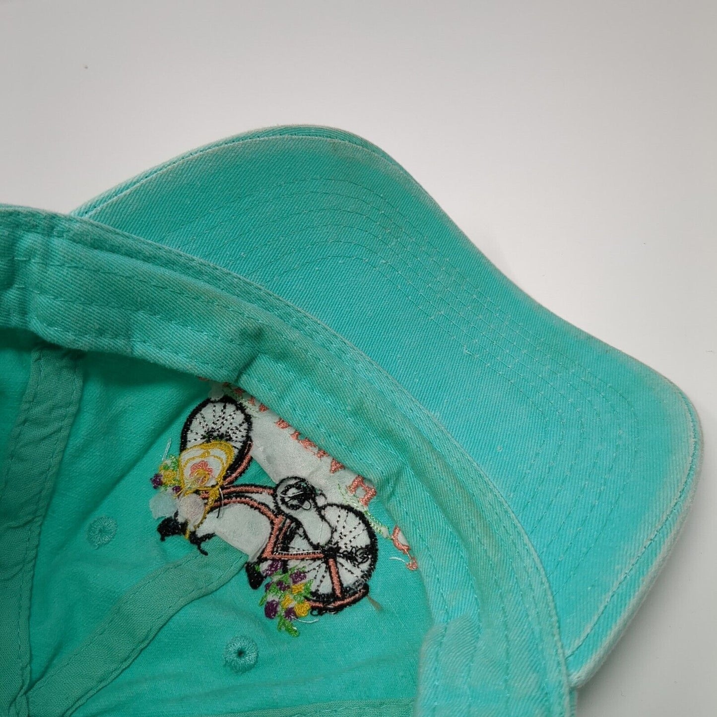 Bicycle Savannah GA Strapback Hat Bluish-Green One Size Embroidered