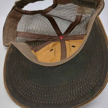 Imperial Baseball Cap Brown One Size Mesh Strapback Waxed Bird Outdoor Hat