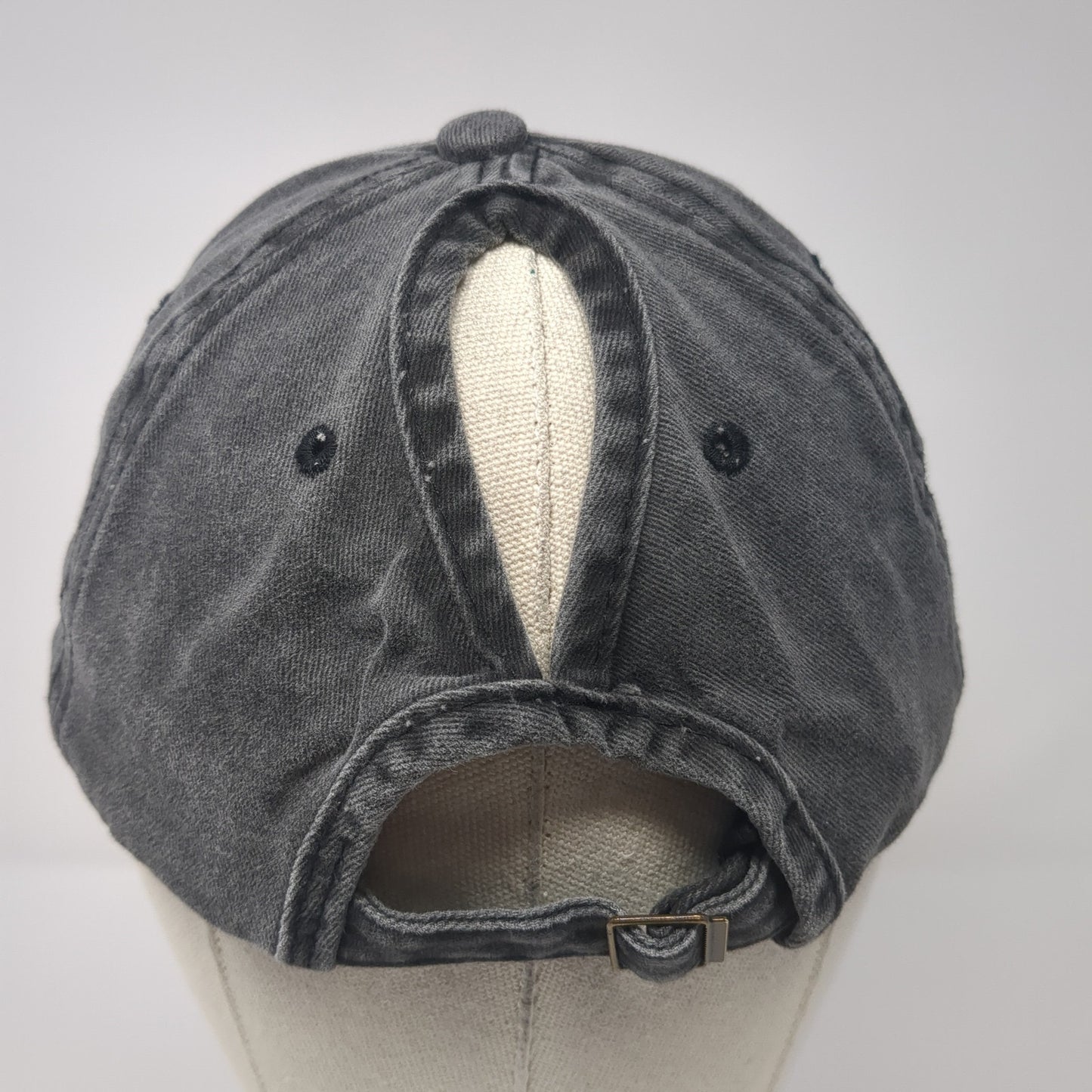 Unbranded Slideback Hat Gray One Size Adjustable Ponytail Blank Solid