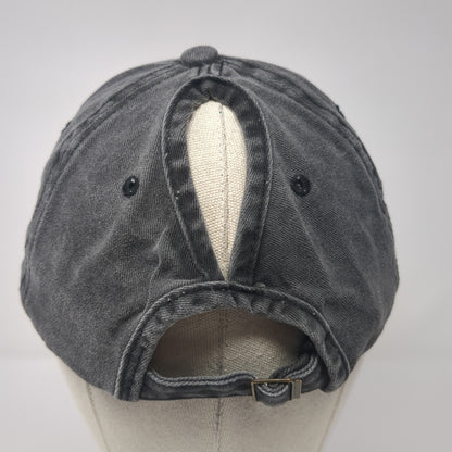Unbranded Slideback Hat Gray One Size Adjustable Ponytail Blank Solid
