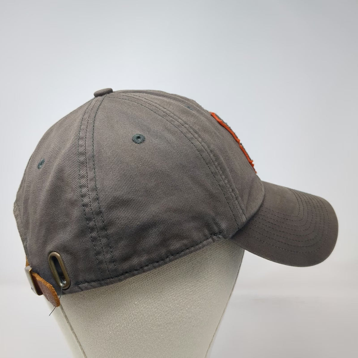 Nike San Francisco Giants MLB Gray OS Baseball Cap Hat Orange Leather Strap SF