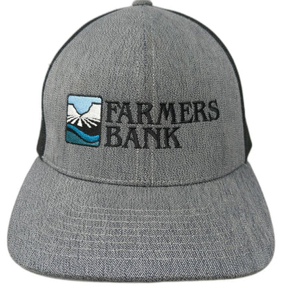 Pacific Headwear Trucker Hat Gray One Size Farmers Bank Since 1917 Mesh Snapback