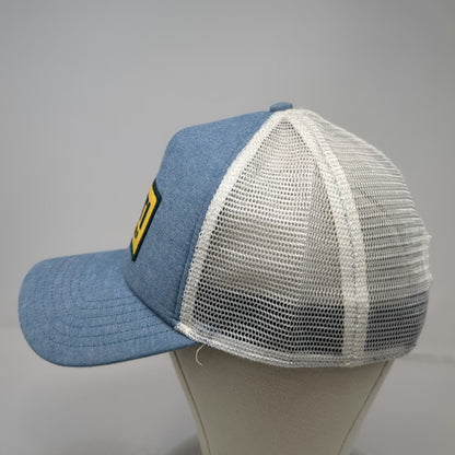 YETI Trucker Hat Blue One Size Built For The Wild Mesh Snapback Patch Green Brim