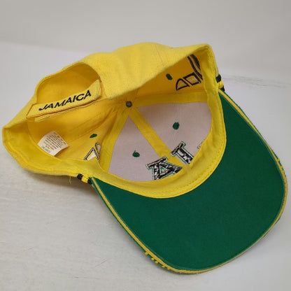 Jamaica JA Embroidered Yellow OSFM Baseball Cap Hat Green Black Strapback Logo