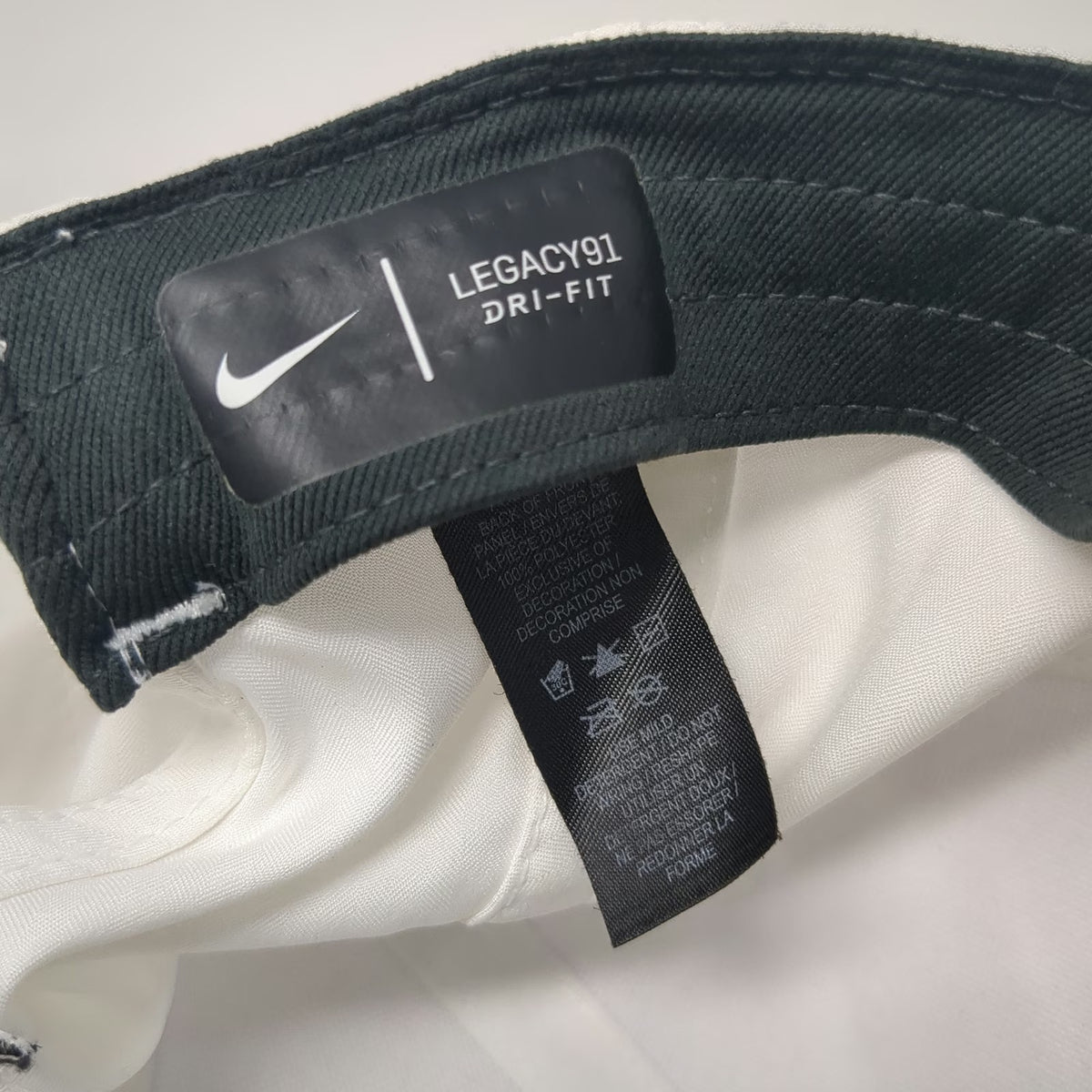 Nike Baseball Cap White One Size Dri-FIT Legacy91 Embroidered Swoosh Golf Hat
