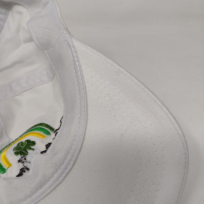 Kiss Me I'm Irish Slideback Hat White OSFM Embroidered Clover David and Young