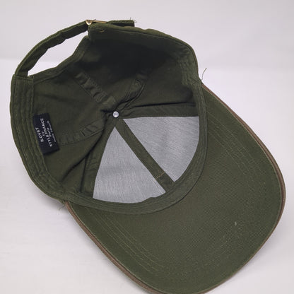 Chateaux De La Loire Slideback Hat Green One Size Solid Leather Patch