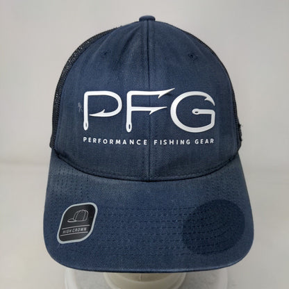 Columbia PFG Performance Fishing Gear Snapback Trucker Hat Blue OS High Crown