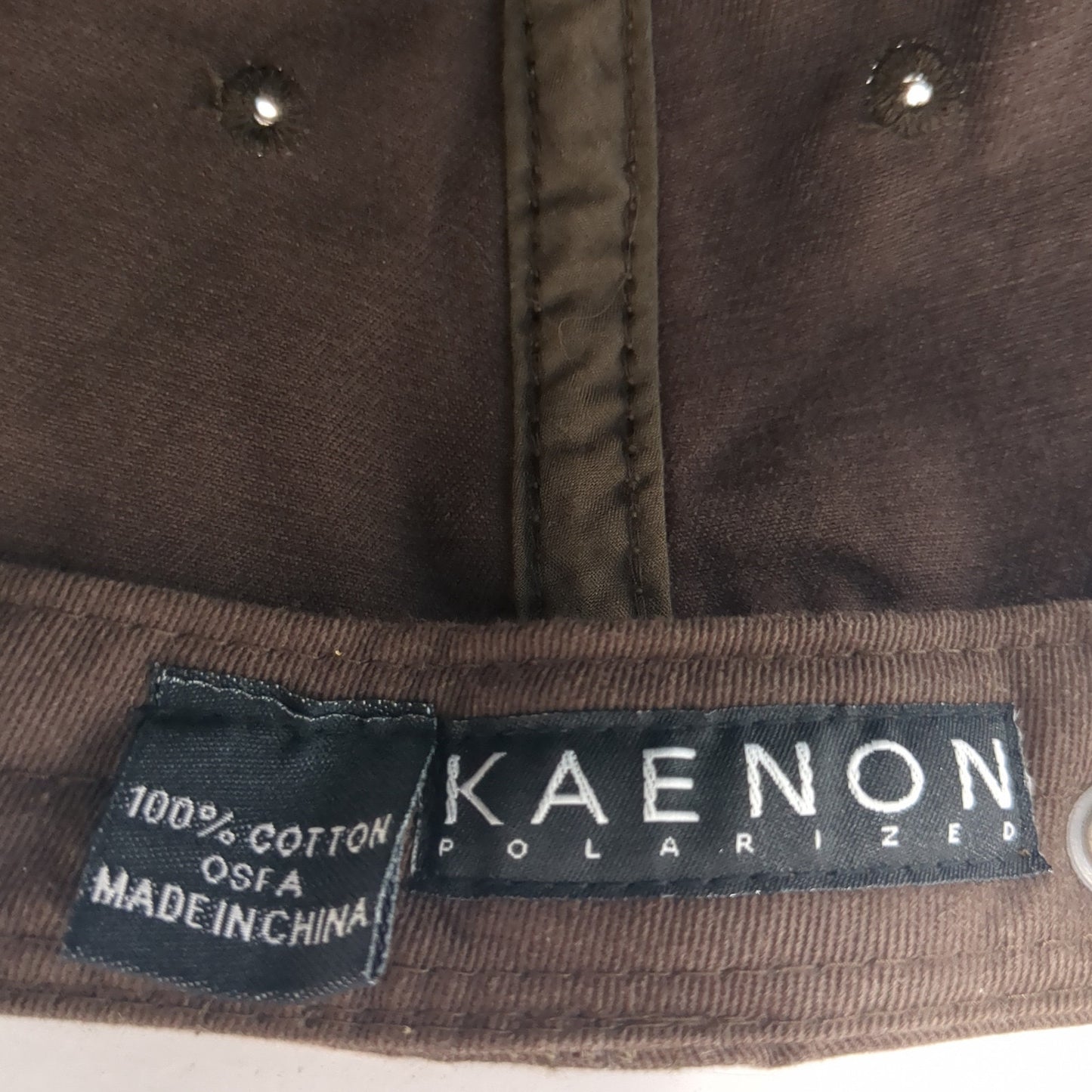 Kaenon Polarized Slideback Hat Brown One Size Adjustable Embroidered