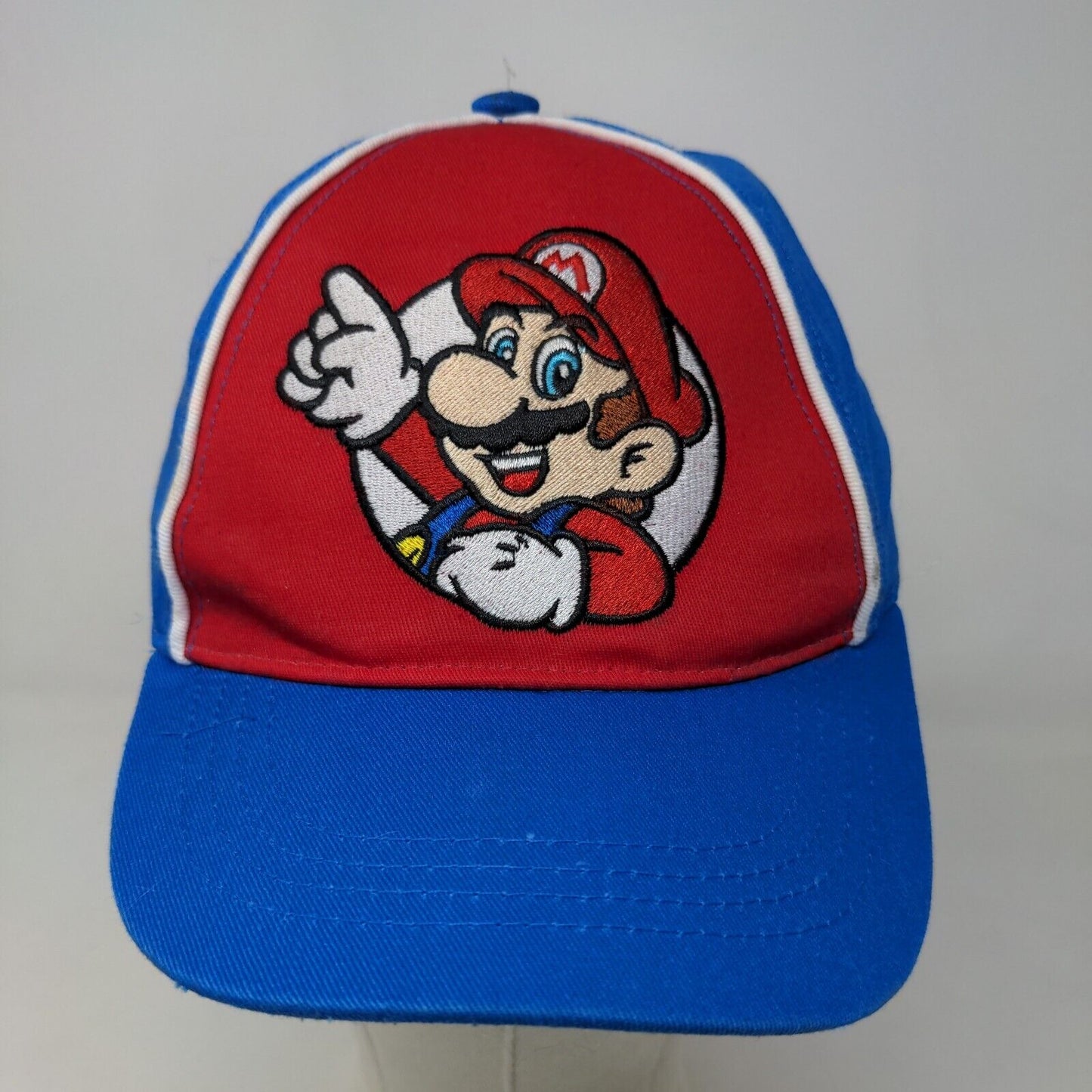 Super Mario Boy's Snapback Hat Blue Red Embroidered Logo Adjustable