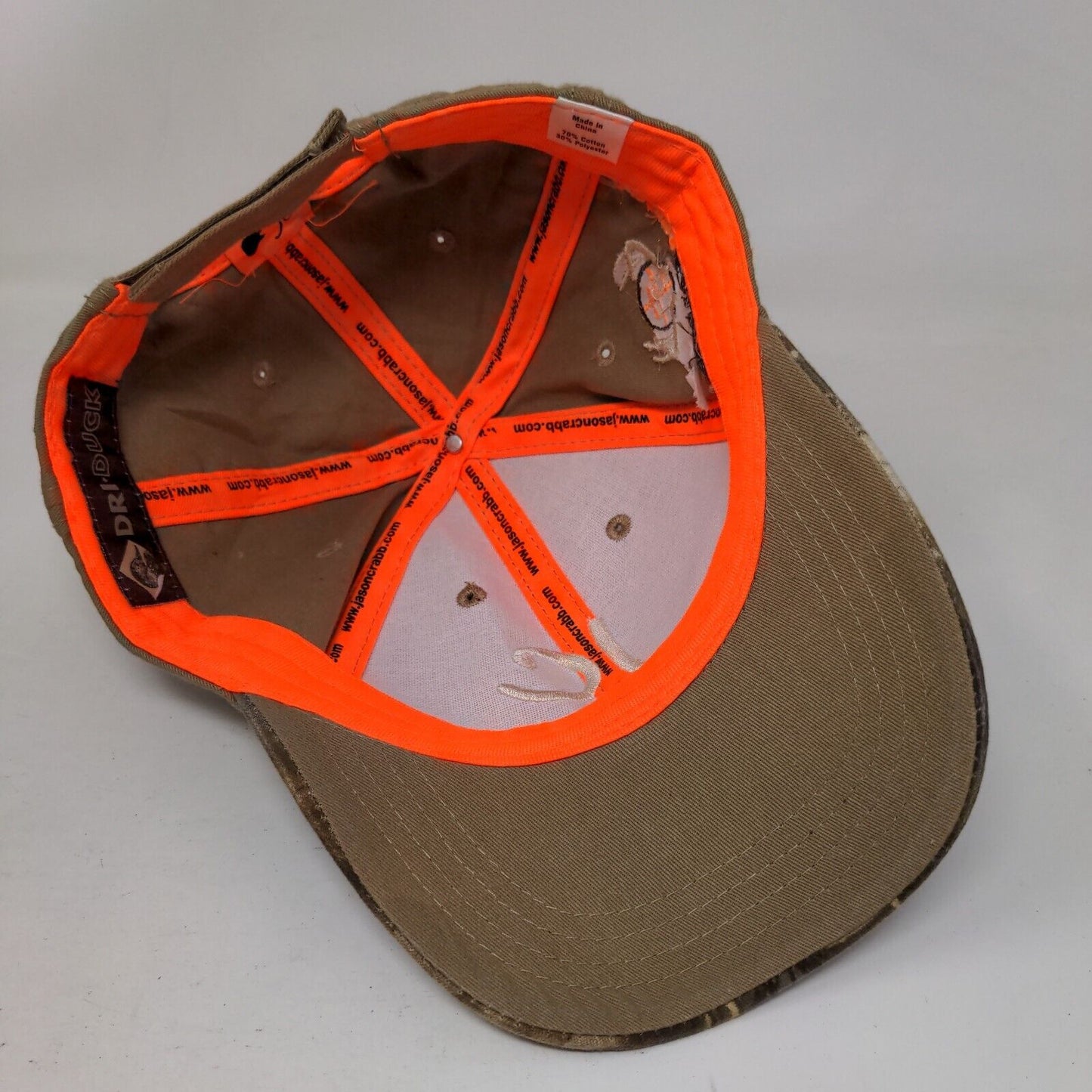 JC Strapback Hat Camo One Size Embroidered Adjustable Dri-Duck