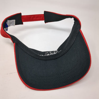 RJS Invitational Strapback Sun Visor Hat Red One Size Fahrenheit